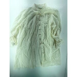 J.Jill Shirt Tunic Long Sleeve Collared Textured Casual Top Size Med‎